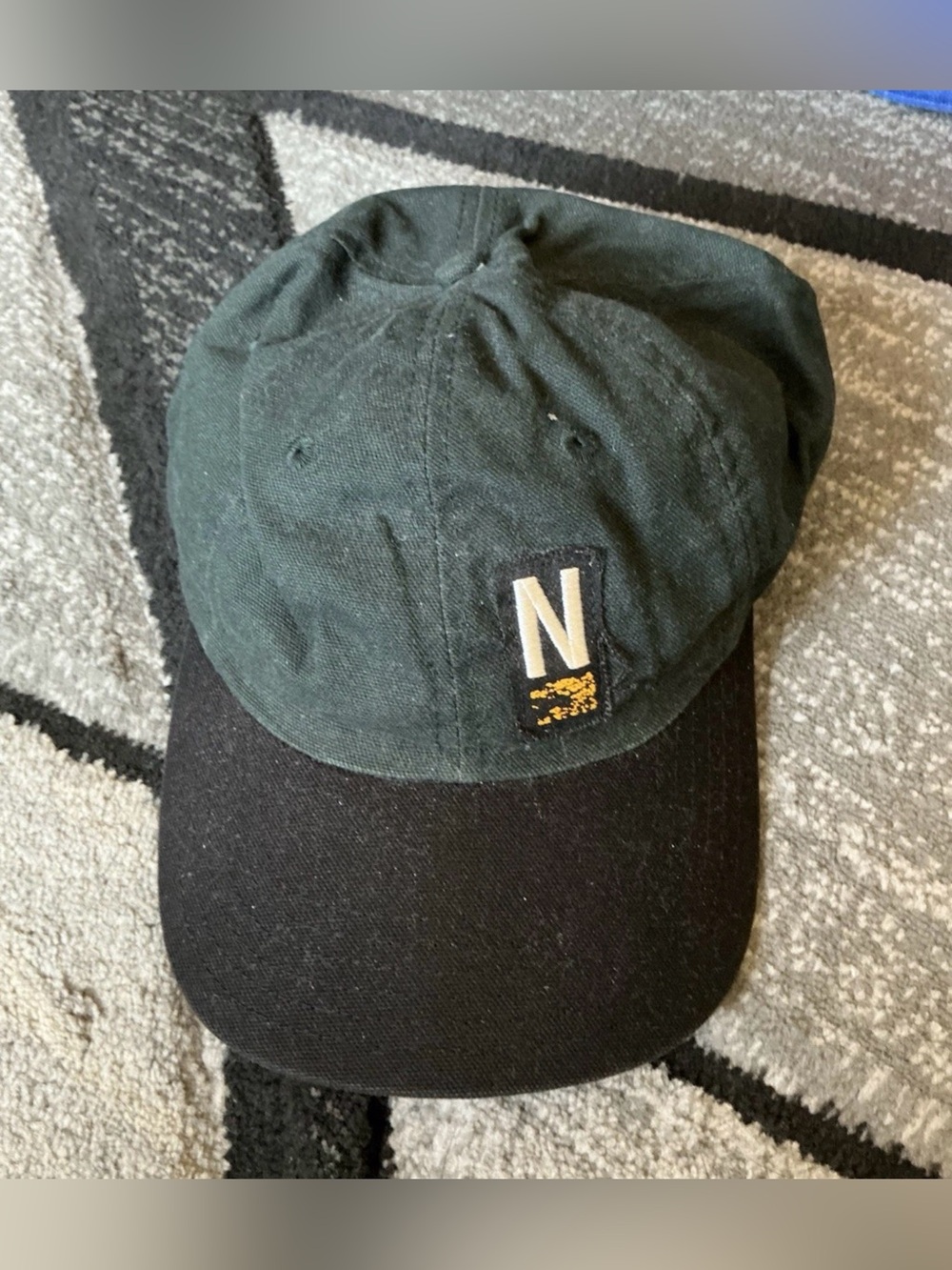 Vintage Nike Two Tone Green Black Cotton Baseball Adjustable Hat Cap